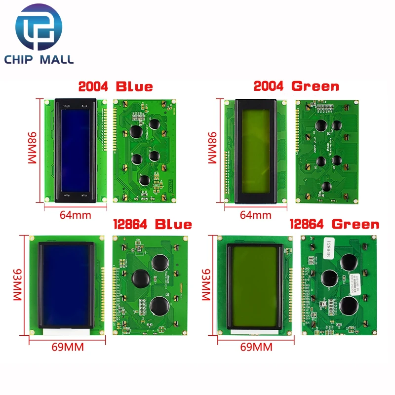 

Blue Screen/Yellow-Green Screen 1602A/0802A/2004A/12864B LCD Screen 5V LCD With Backlit IIC/I2C