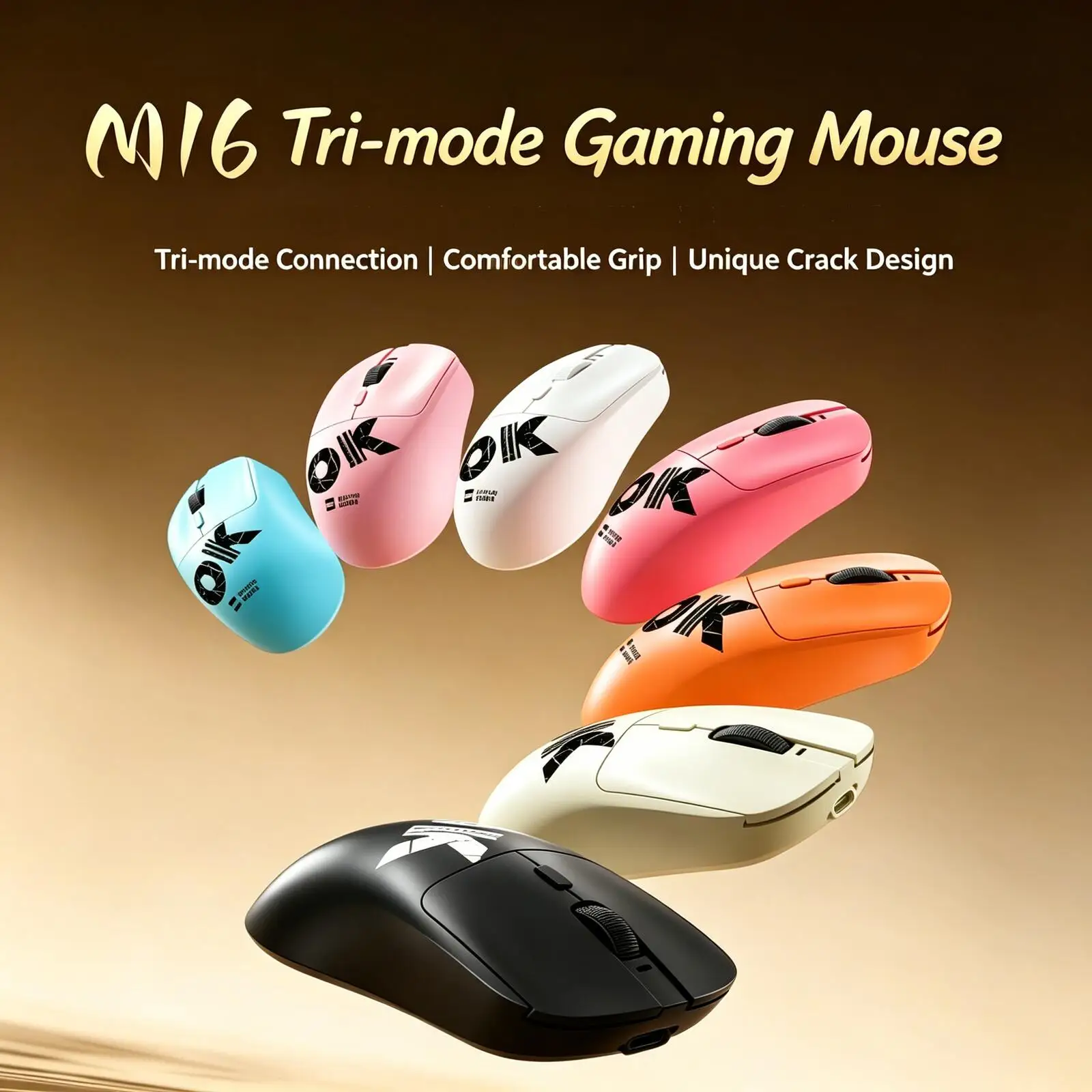 Wireless Tri-Mode Gaming Mouse,  Wired 2.4G Bluetooth, 1000Hz High Polling Rate, Macro Customizable Mice for Desktop Laptop Game