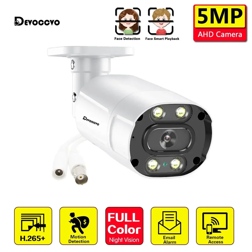 

Bullet Security AHD Camera 5MP AHD/TVI/CVI/CVBS 30M Color NightVision For 5MP 4K DVR Compatible Human Face Detection CCTV Camera