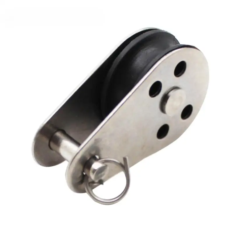 1 Stück 45mm Seilrolle aus 304/316 Edelstahl mit Nylon-Seilhülse und Einzelbefestigungsohle für 2mm bis 8mm Seil – Detail 5