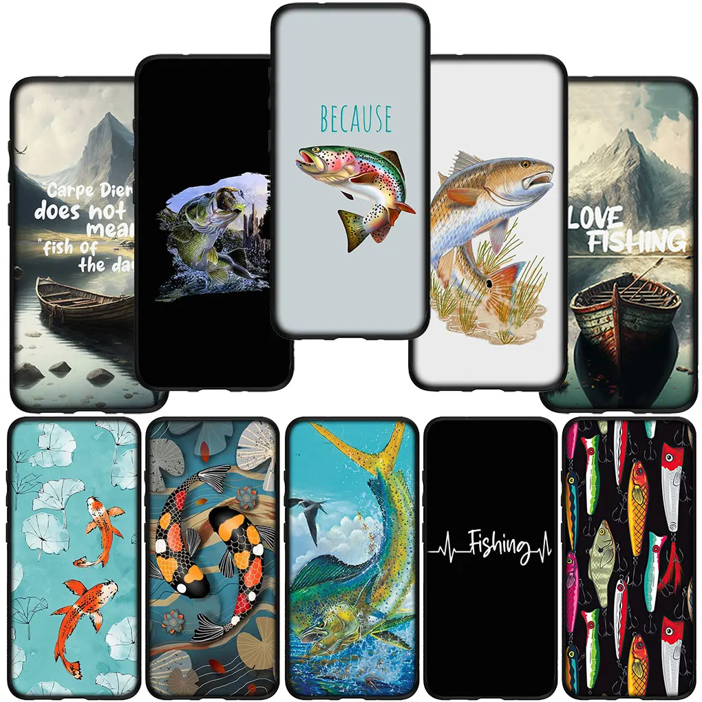 Fly Trout Carp Fishing Fish Rod Cover Phone Casing for Xiaomi Redmi Note 13 8 7 12 Pro A3X 13C 12C 8A 7A 8T A3 4G 5G C Case