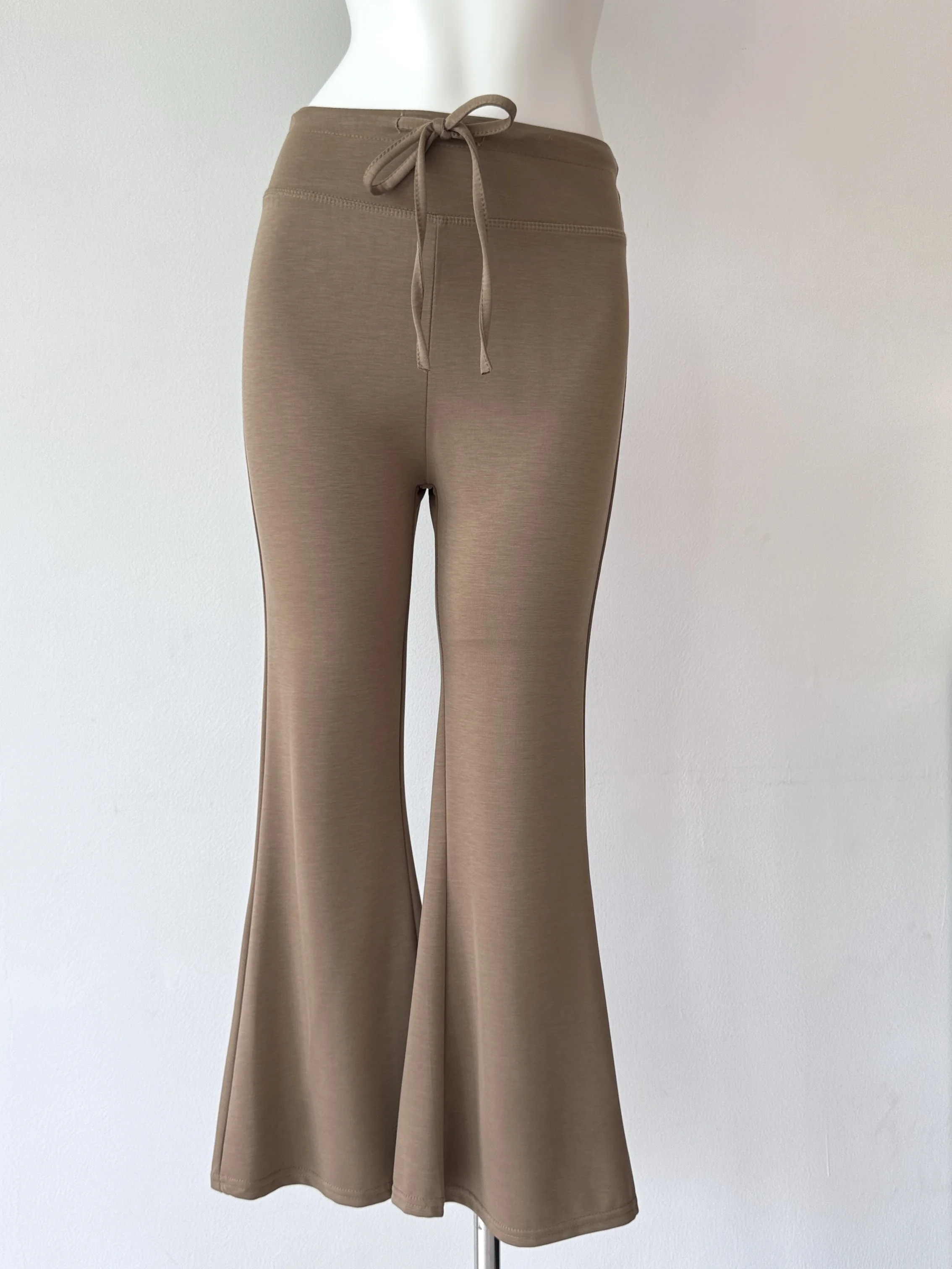 Fashionable Comfortable Chic Dongdaemun Women's Casual Flared Pants mid Waist All Match Long Polyester Fiber Regular Thickness