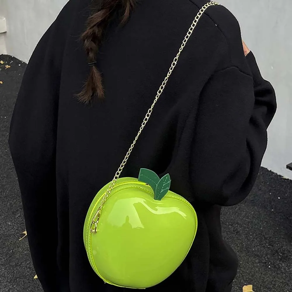 

Coin Purse Fruit Shape Chain Bag Large Capacity Anti-splash Water Leather Round Pouch Polyester Lightweight