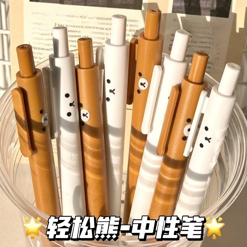 

Kawaii Rilakkumas Press Gel Pen Cute Retractable Pens Writing Pen Anime Student Supplies Office Writing Note Taking Stationery