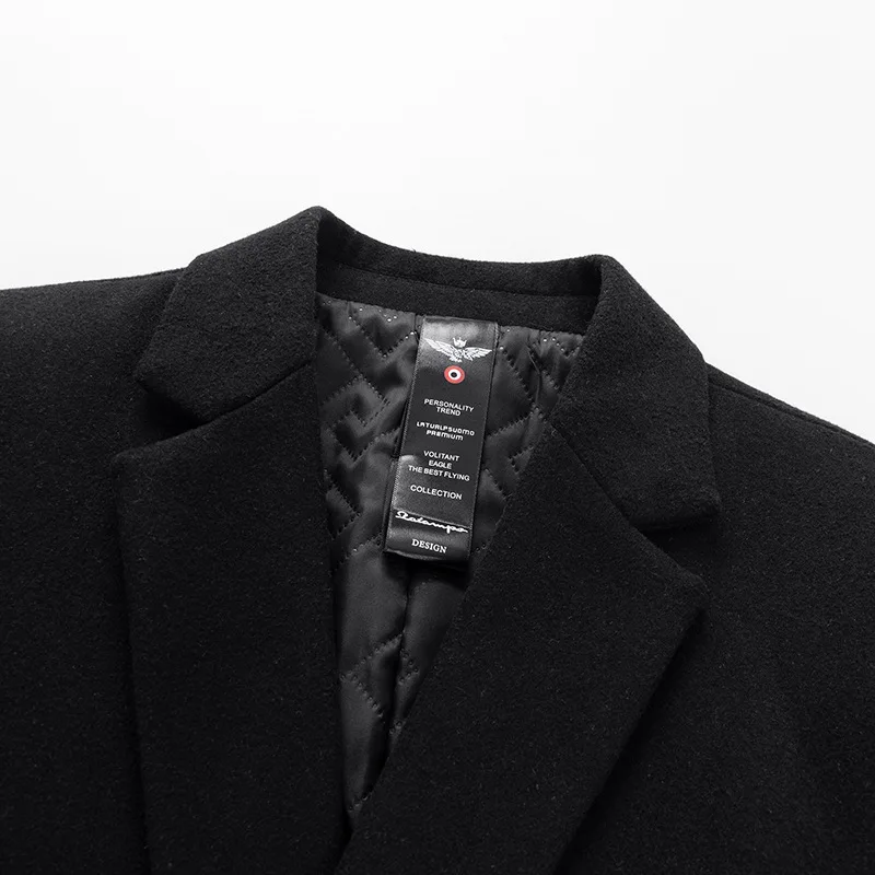 Autumn Winter New Men's Woolen Coat Medium and Long Woolen Trench Coat Men's Middle-aged Casual Multi-color Coat Men's Clothing