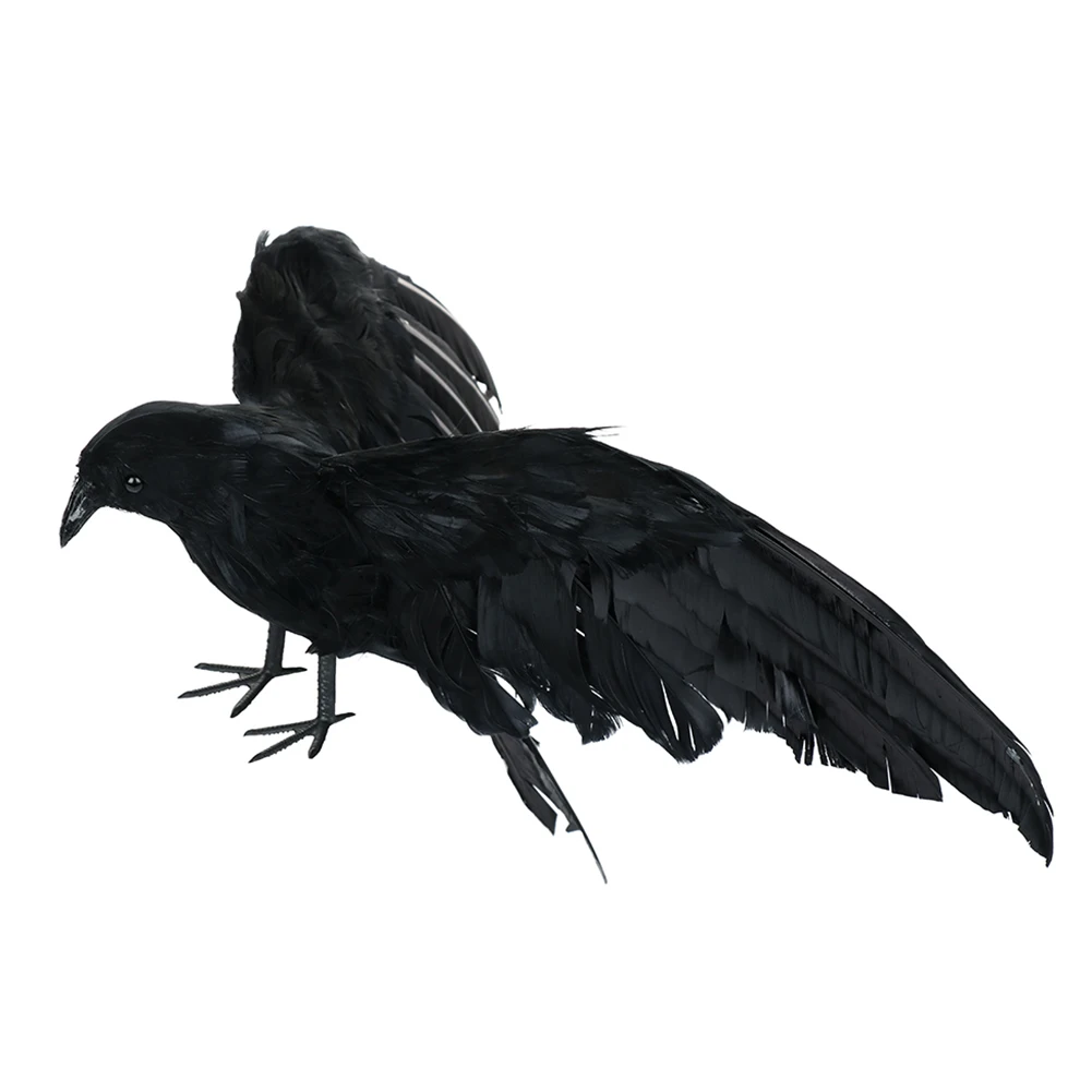 

Simulation Crow Spread Wings Feather Crows Props Halloween Party Ghost Festival DIY Decoration