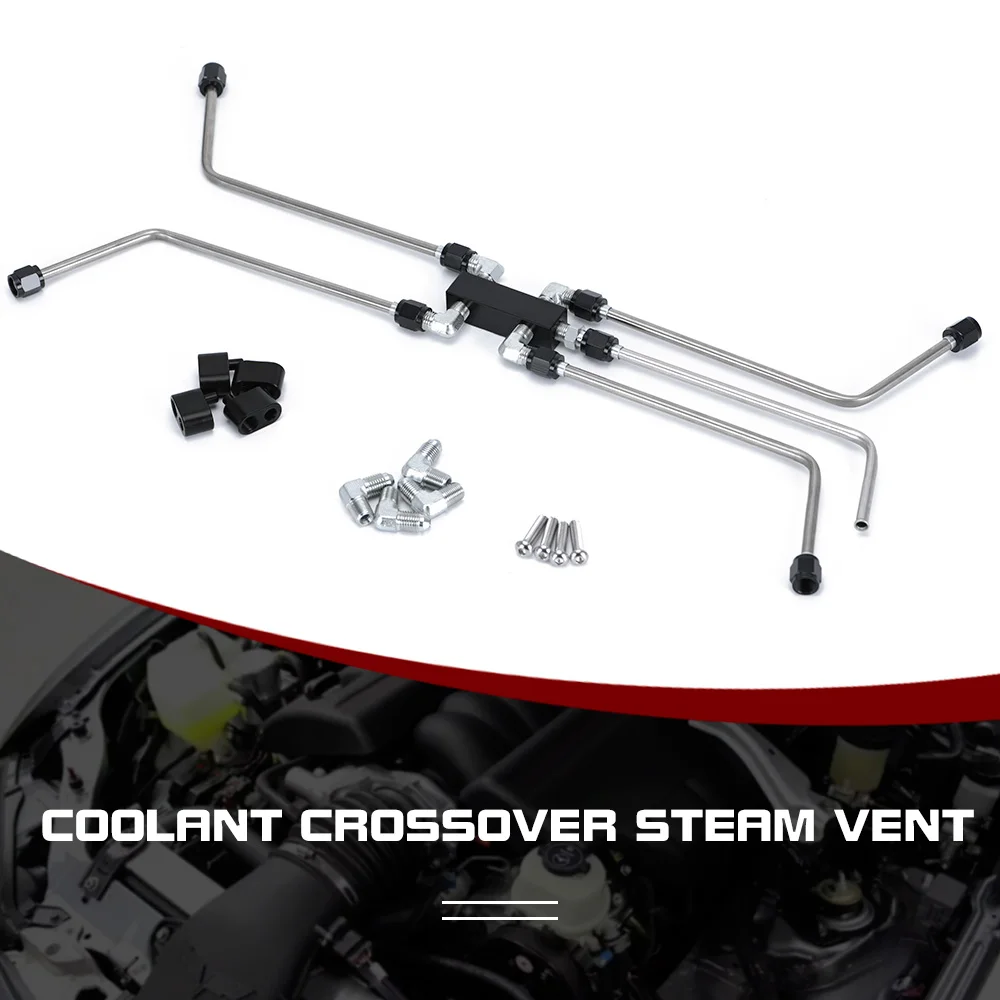 Auto Complete Coolant Crossover Steam Vent Crossover Tube Kit Stainless Steel For LS1, LS2, LS3, LS6, LS7, LS9, LSX Engine