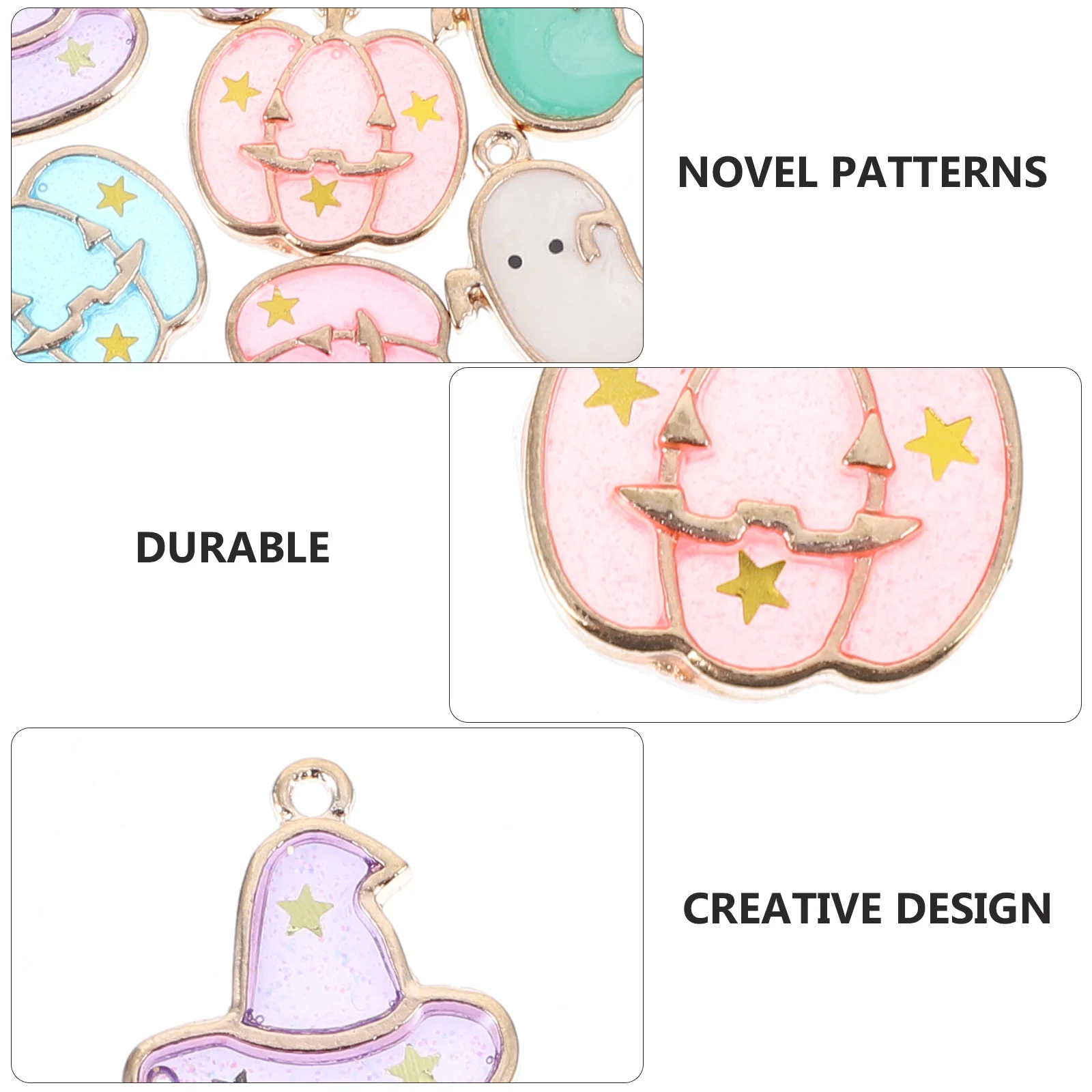 

34 Pcs Pumpkin Hat Bat Pendant Decoration Halloween Jewelry Charm Pendants Charms Diy Alloy Decorative Miss