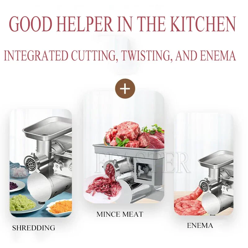 

BURUIMU Stainless Steel Small-Sized Meat Grinder And Meat Slicer All-In-One Machine Sausage Stuffer Machine