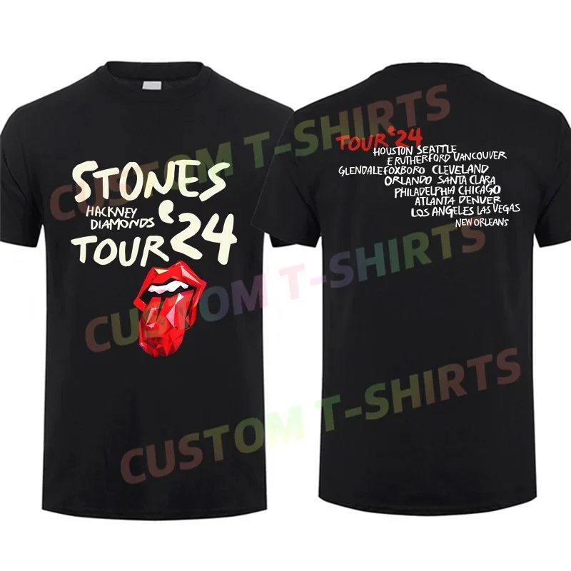 

2024 Men T Shirt Casual The Rolling Hackney Diamonds Tour 2024 Stones T-shirt Graphic Summer Sports 100% Cotton S-3XL Cool Tee