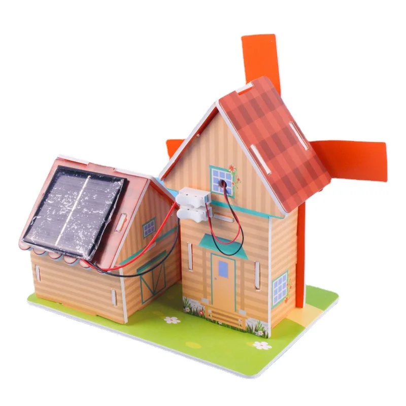 Panel KT, cabana Solar, tecnología artesanal hecha a mano para niños, pequeña producción, estudiantes de escuela primaria, experimento científico educativo Ma