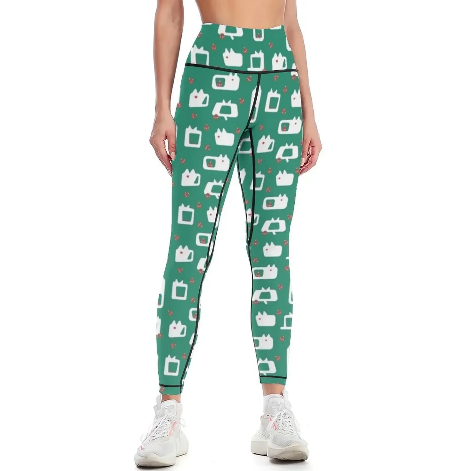 

Christmas Kitties with Ornaments Green Leggings Women's sports pants legging push up workout shorts Womens Leggings