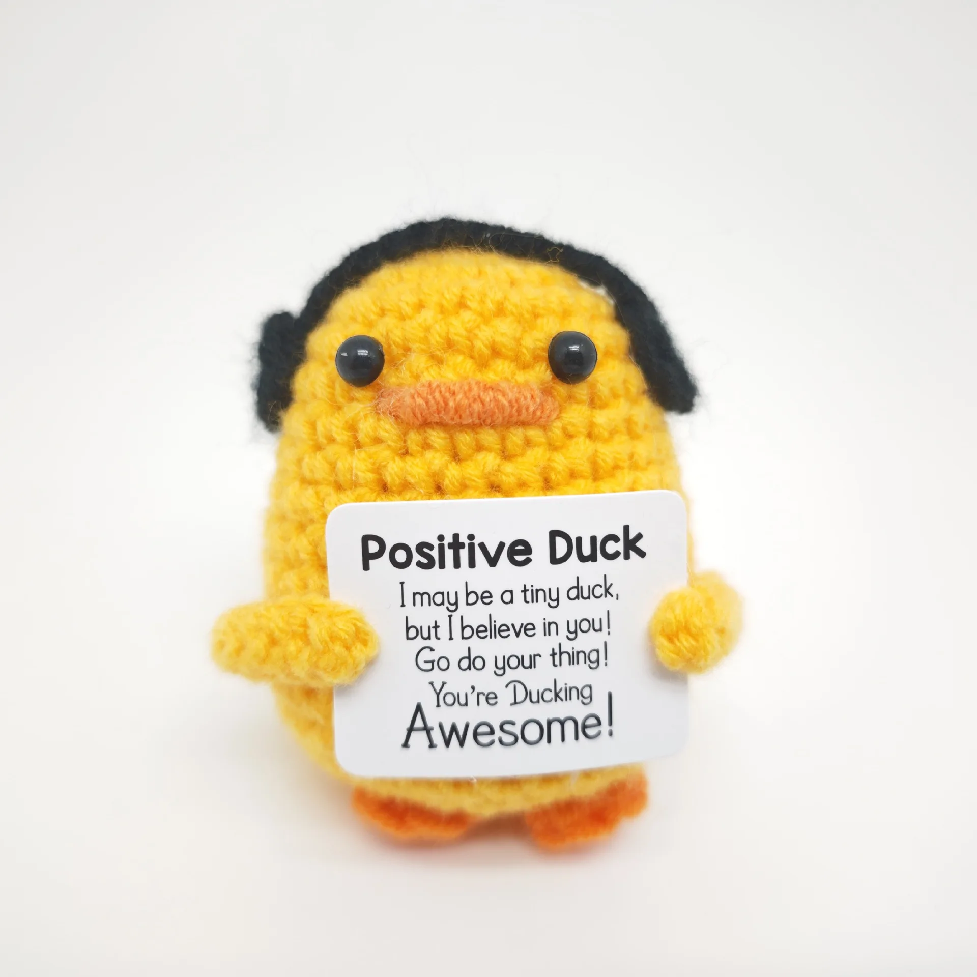 Cute Handwoven Positive Energy Duck Ornaments Handmade Crochet Support Emotional Long Leg Duck Home Room Decor Christmas Gift