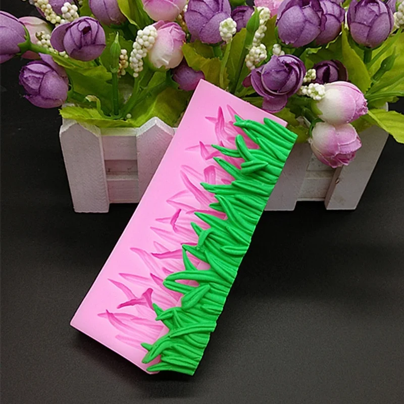 3D Small Grass Silicone Fondant Mould Cake Decorating Sugar Baking Icing Mold Houshold Kitchen Diy Handmade Chocolate Moulds