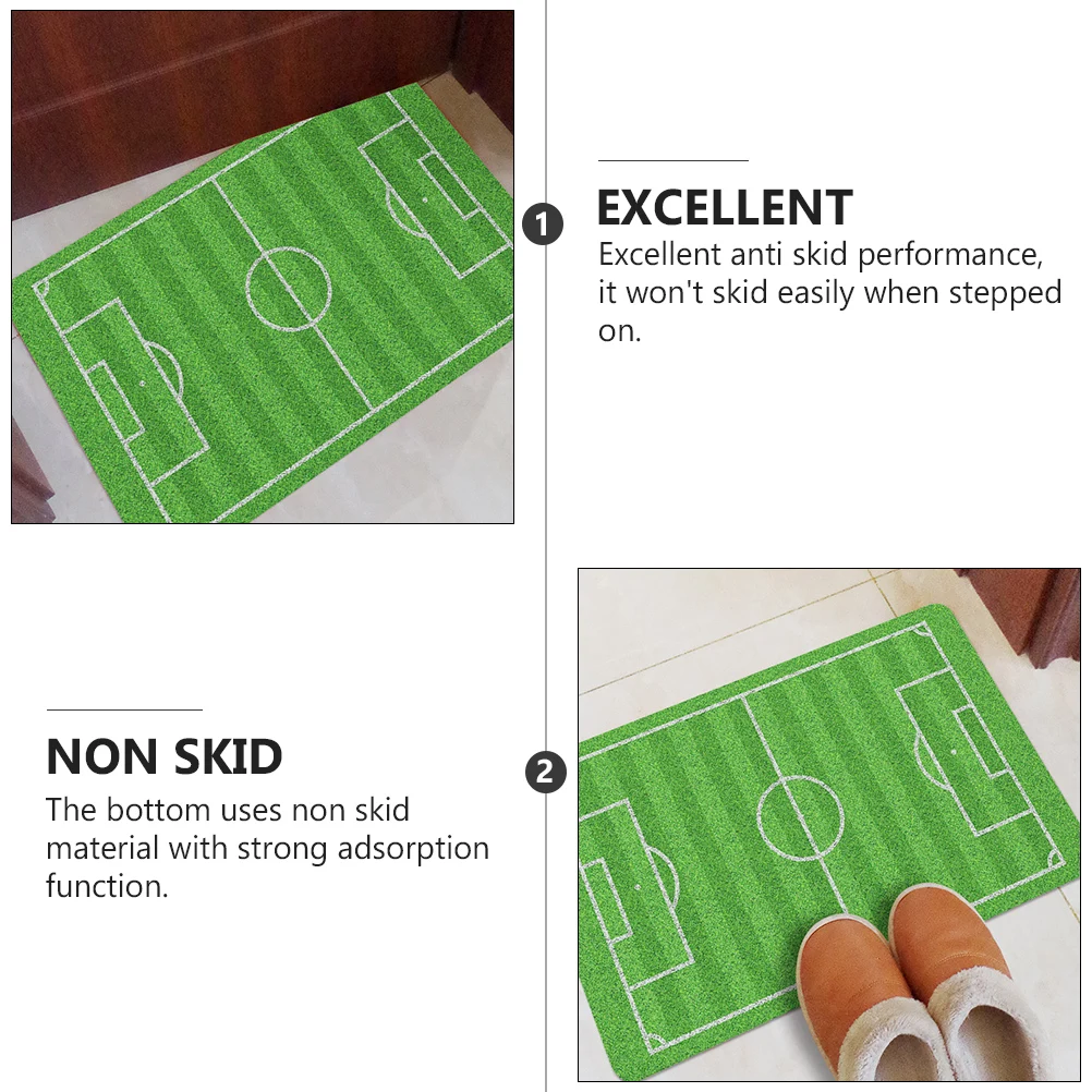 

Non skid Doormat Absorbent Entrance Mat Door Front Bath Lawn Rubber Pad Anti skid Home Decorative Practical Football Stadium