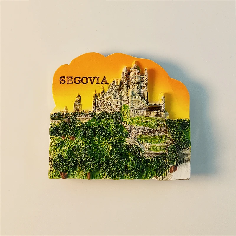 España, Segovia, Alcazar de Segovia, estereoscópico 3D, recuerdos de turismo, pintura de resina, decoración del hogar, imanes de refrigerador