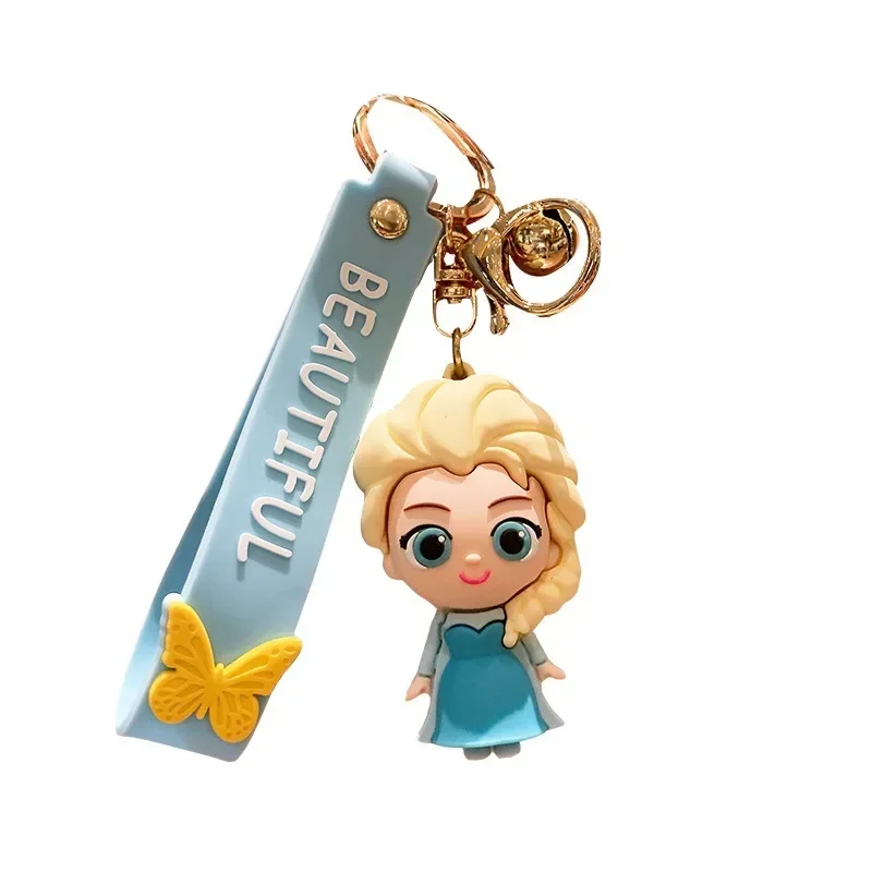 Disney-Porte-clés pendentif princesse congelée pour enfants, porte-clés de voiture en silicone, figurine mignonne de dessin animé, Alsa, Anna, OlPG, cadeaux créatifs