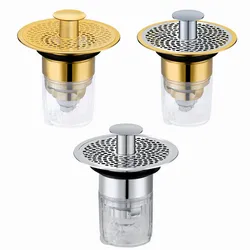 Universal Basin Pop-Up Bounce Core Sink Drain Filter Shower Hair Catcher Stopper Bathtub Strainer Trap for Kitchen Bathroom Tool