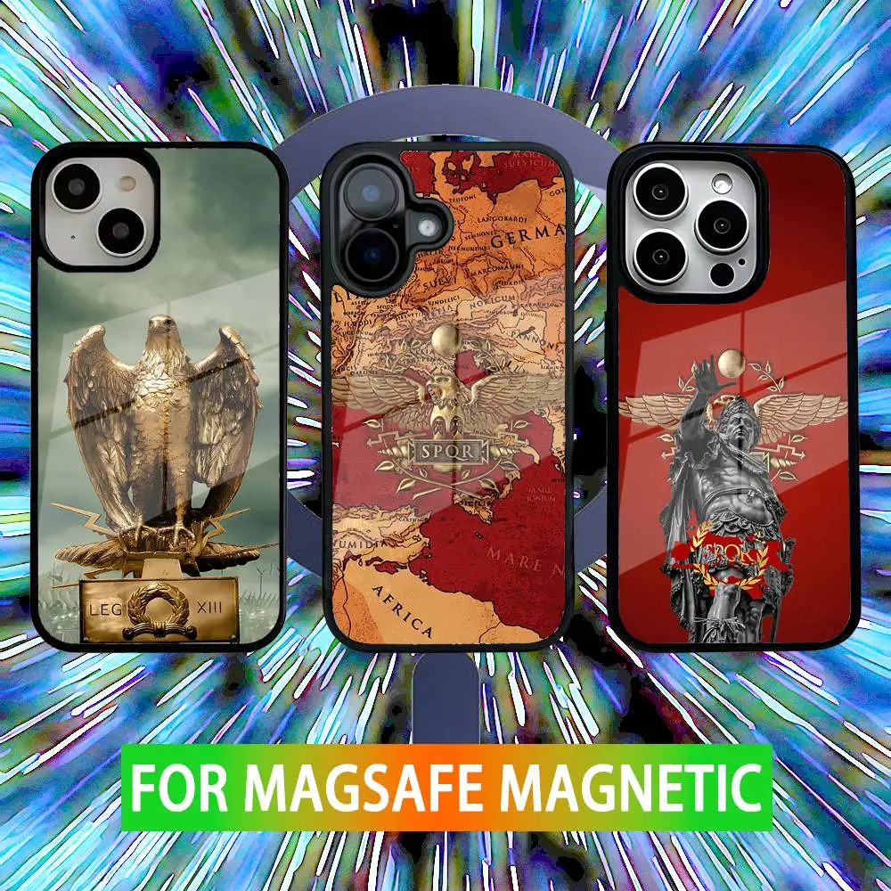 

SPQR Rome Phone Case For iPhone 16,15,14,13,12,11,Pro,Max,Plus,Mini,SE New Magsafe Magnetic Wireless Charging
