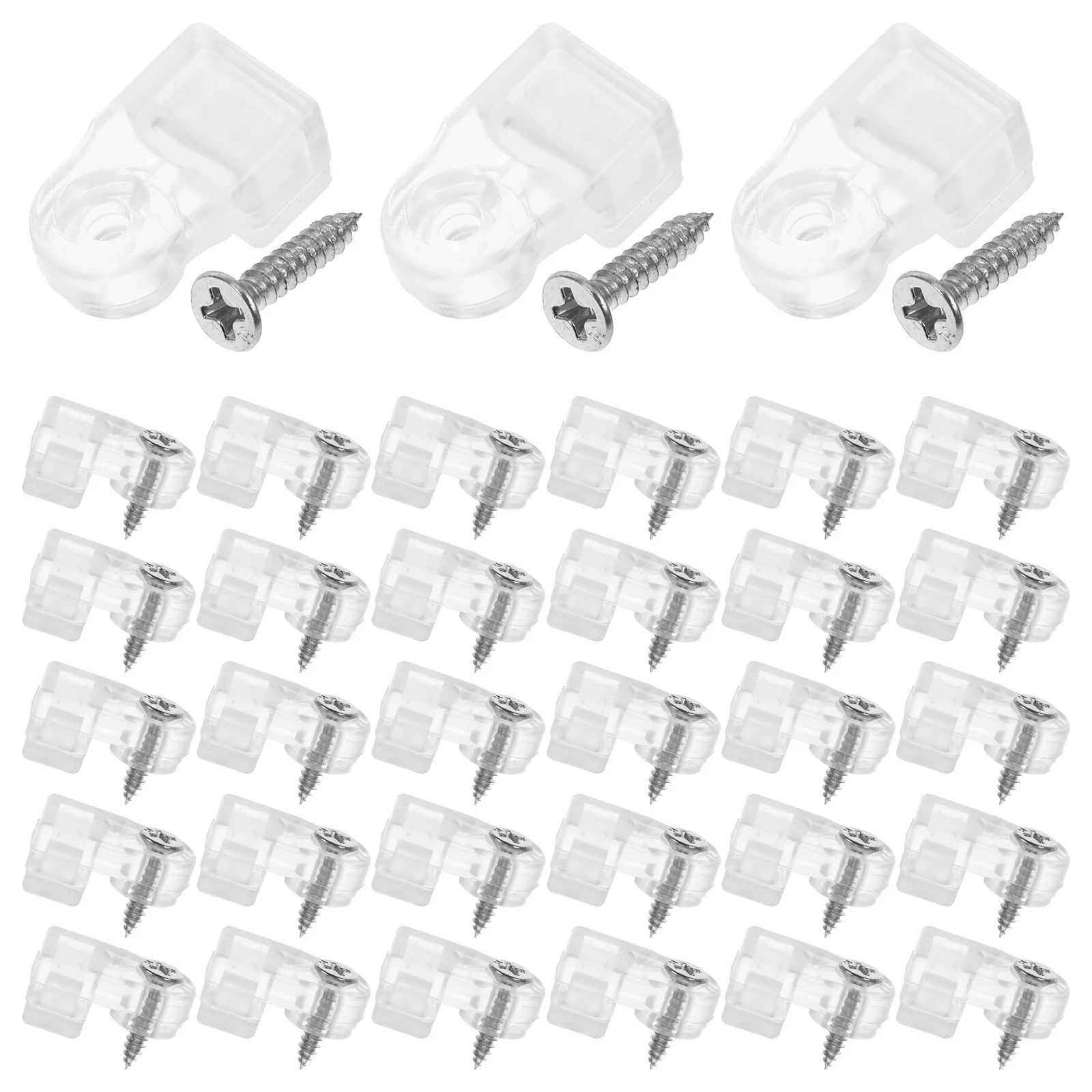 

50 Pcs Mirror Fixing Clips Glass Retainer Cabinet Door Holder Mounting Transparent Hardware Wardrobe Compatible Photo Wall Nails