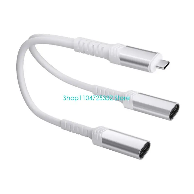 P5EA Solar Camera 2 Panel Type C Female Male Charging Cable 2 In 1 Out For Monitors