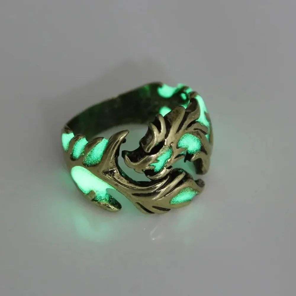 Luminous Dragon Rings for Men Women Punk Rings Free Size Finger Ring Glow in The Dark Ring  Ring  Jewelry