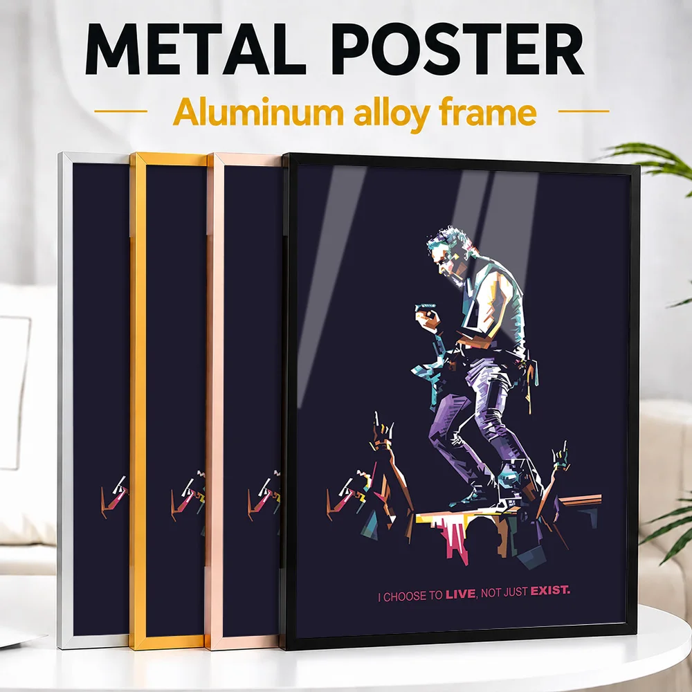James Hetfield Stage Guitar Performance Framed Metal Print Personalized Recording Tribute Wall Art Ideal For Listening Lounge