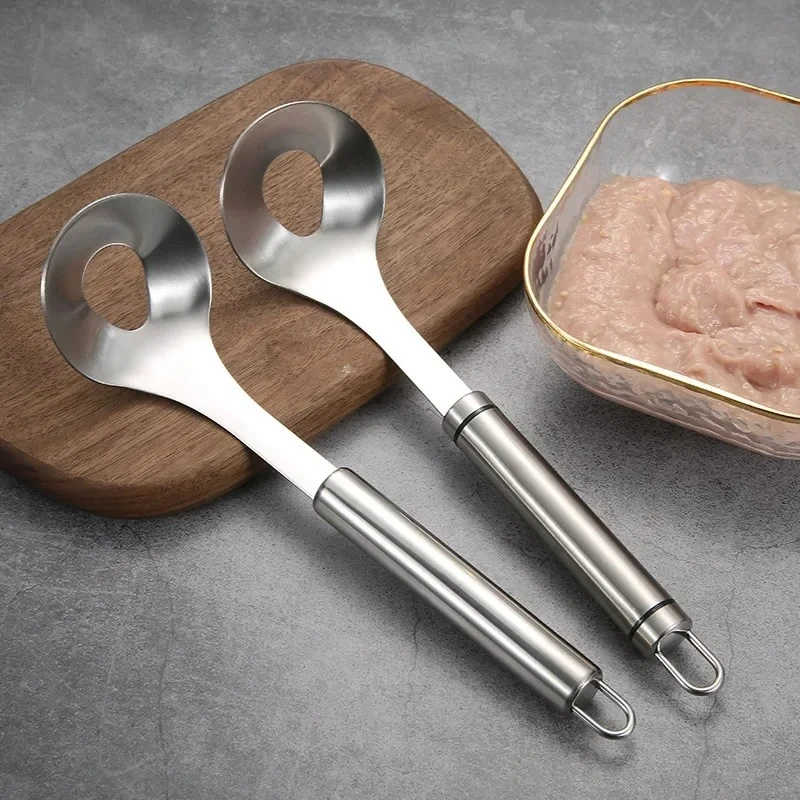 Cuchara para albóndigas de acero inoxidable, máquina antiadherente para hacer albóndigas de pescado y carne, máquina para hacer croquetas, procesador de alimentos, herramientas de cocina para cocinar carne