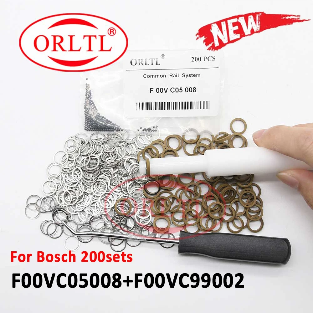 

ORLTL 200 SET DIESEL F00VC99002 F00VC05008 INJECTOR GASKET KIT F 00V C99 002 F00VC05008 SMALL CERAMIC BALL 1.34MM 0445120048