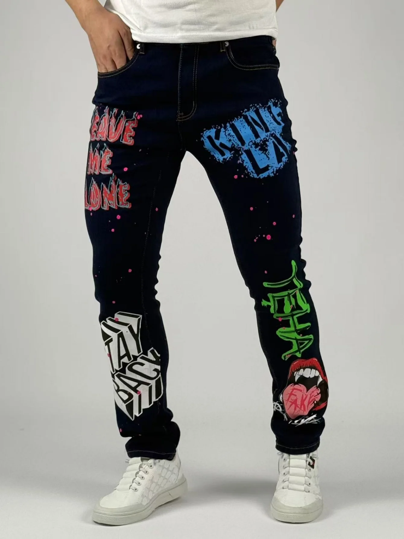 Marque King Jeans - Y2K classique et polyvalente adaptée aux fêtes et aux mariages imprimés à la mode et à la mode