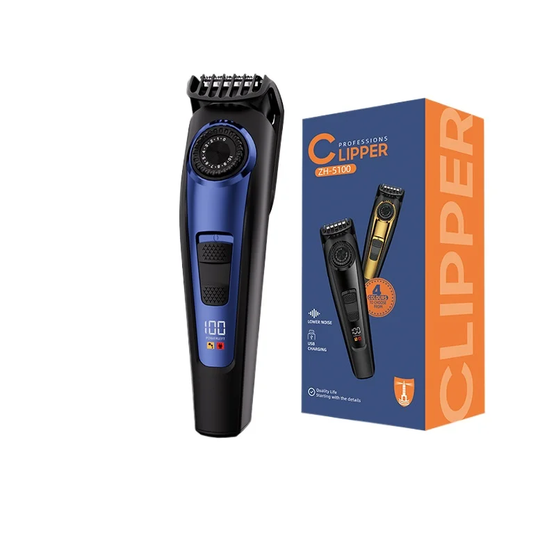

New men's electric shaver, USB charging hair clipper, body hair trimmer, intelligent battery level display.