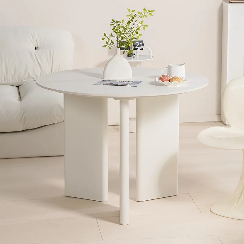 طاولة طعام بتصميم عصري مع سطح مستدير قوي وأرجل قوية، مناسبة للاستخدام المنزلي أو المكتبي #3