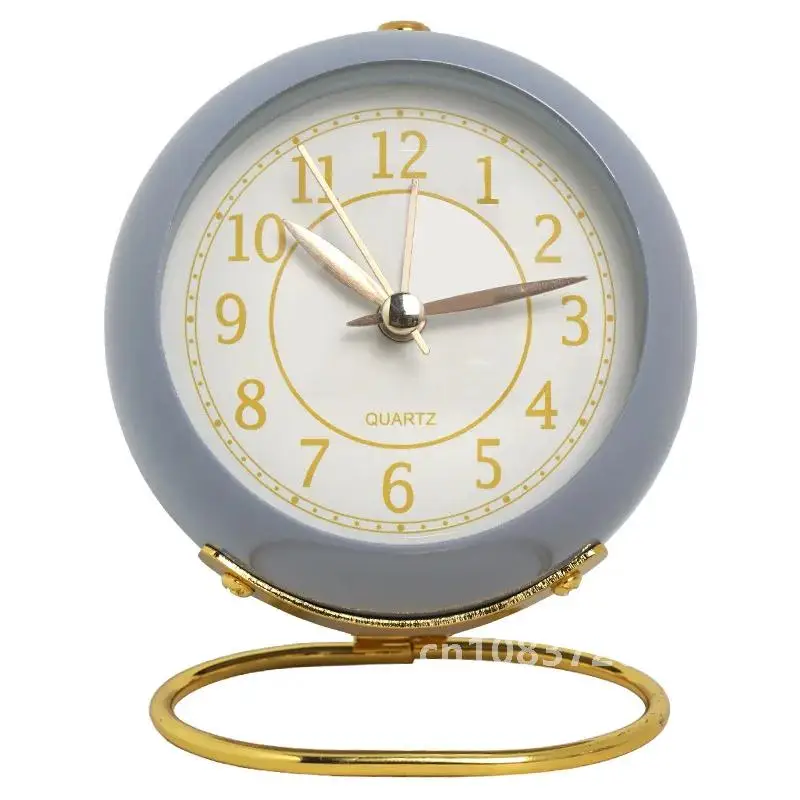 

European Metal Creative Quiet Children's Electronic Alarm Clock Simple Living Room Bedroom Student Luminous Quartz Clock