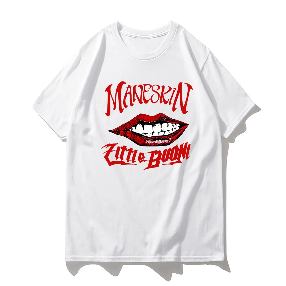 Maneskin Hip Hop Print Goth Harajuku Women T-shirt Casual Ladies Basic O-collar Short Sleeved y2k Top Tshirt Girl,Drop Ship