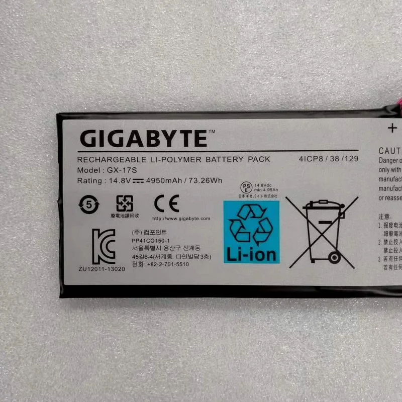 Authentic GX-17S Battery Applicable GIGABYTE AORUS X3 Plus V3 X5 V6 X5S X7 V2 V3 V4 V5 V6