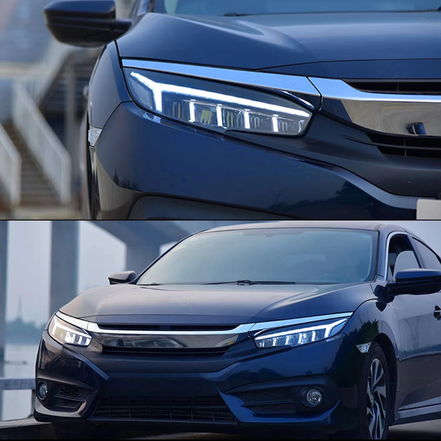 Car Headlight Assembly 2016-2021 Lighting System DRL Startup Animation 10th Generation LED Headlights