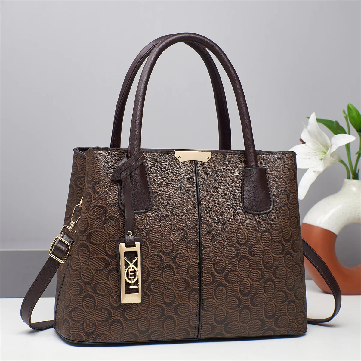 محفظة وحقائب يد للنساء 3 مقصورات بسحاب حمل حقيبة مصمم الأزياء محفظة الكتف سيدة أعلى مقبض حقيبة الحقائب