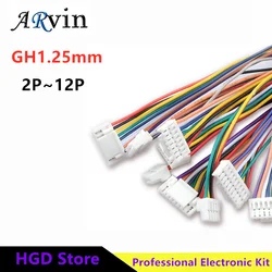 10Pcs Micro JST GH 1.25 2P 3P 4P 5P 6P PIN Male Female Connector With Wire 15cm Cable 150mm GH1.25 Single Double Connector 28AWG