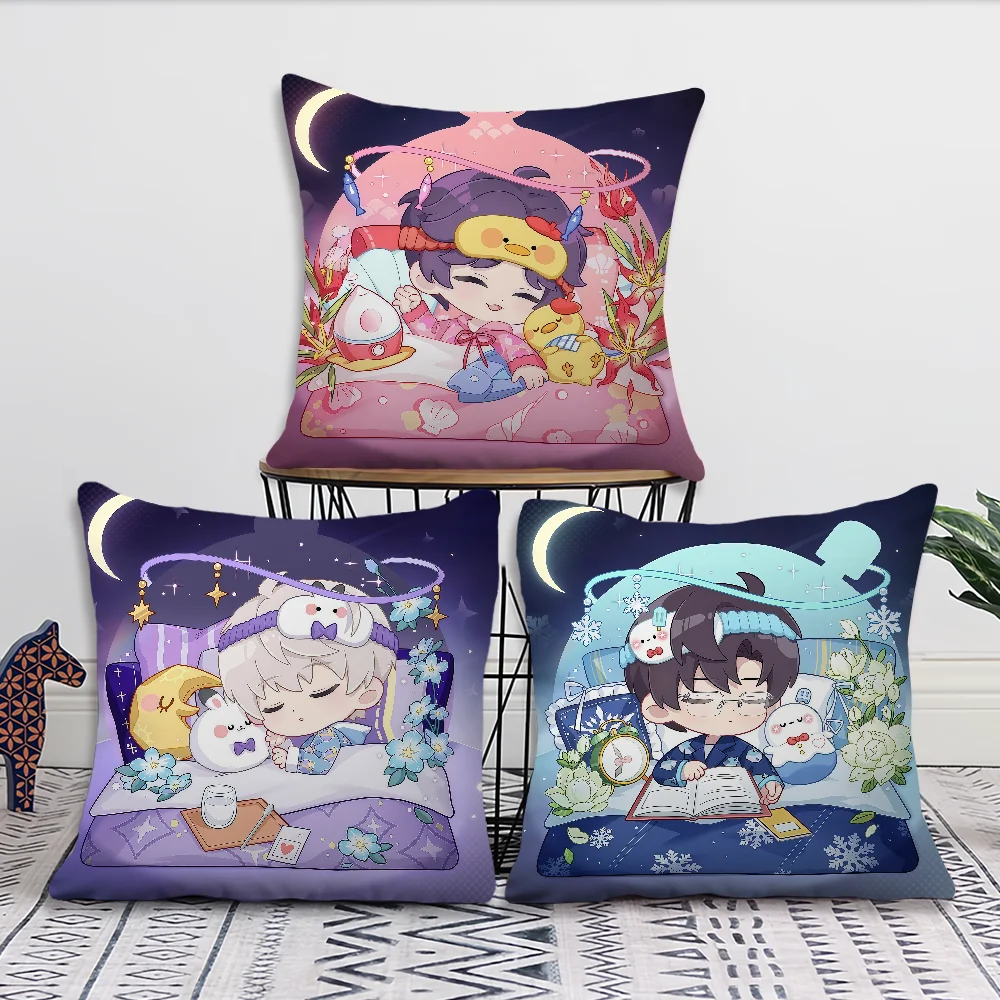 Kawaii Chibi Art Sleep Love And Deepspace cushion cover For Pillow Printing Sofa Decoration Home Shop Office Nordic Simplicity