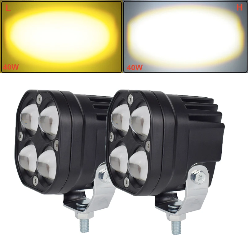 

3 Inch Amber Fog Lights 12V 24V Yellow White 4x4 Offroad Pods Lights For Motorcycle Trucks ATV Pickup Bumper Auxiliary Spotlight