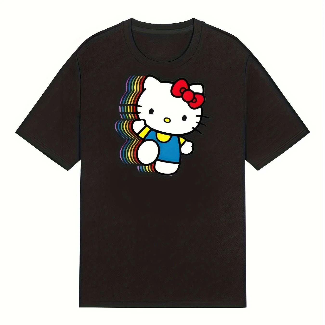

Hello Kitty Графический принт Лето Осень Зима Хлопковые мужские и женские футболки с короткими рукавами Роскошные виды спорта на открытом воздухе
