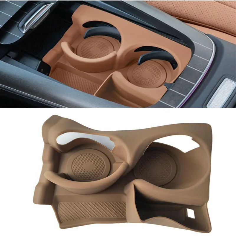 1 Set Silikagel-Material Rutschfeste Unterlage Silikon-Schutzabdeckungen für Auto-Wasserbecher für 2024-2025 Mercedes-Benz E260 E300 W213