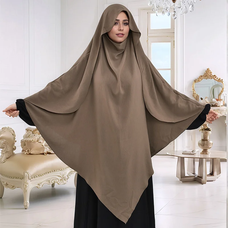 Khimar con correas Niqab Jazz crepé triángulo islámico musulmán mujeres al por mayor Ramadán corbata trasera oración Hijab capa