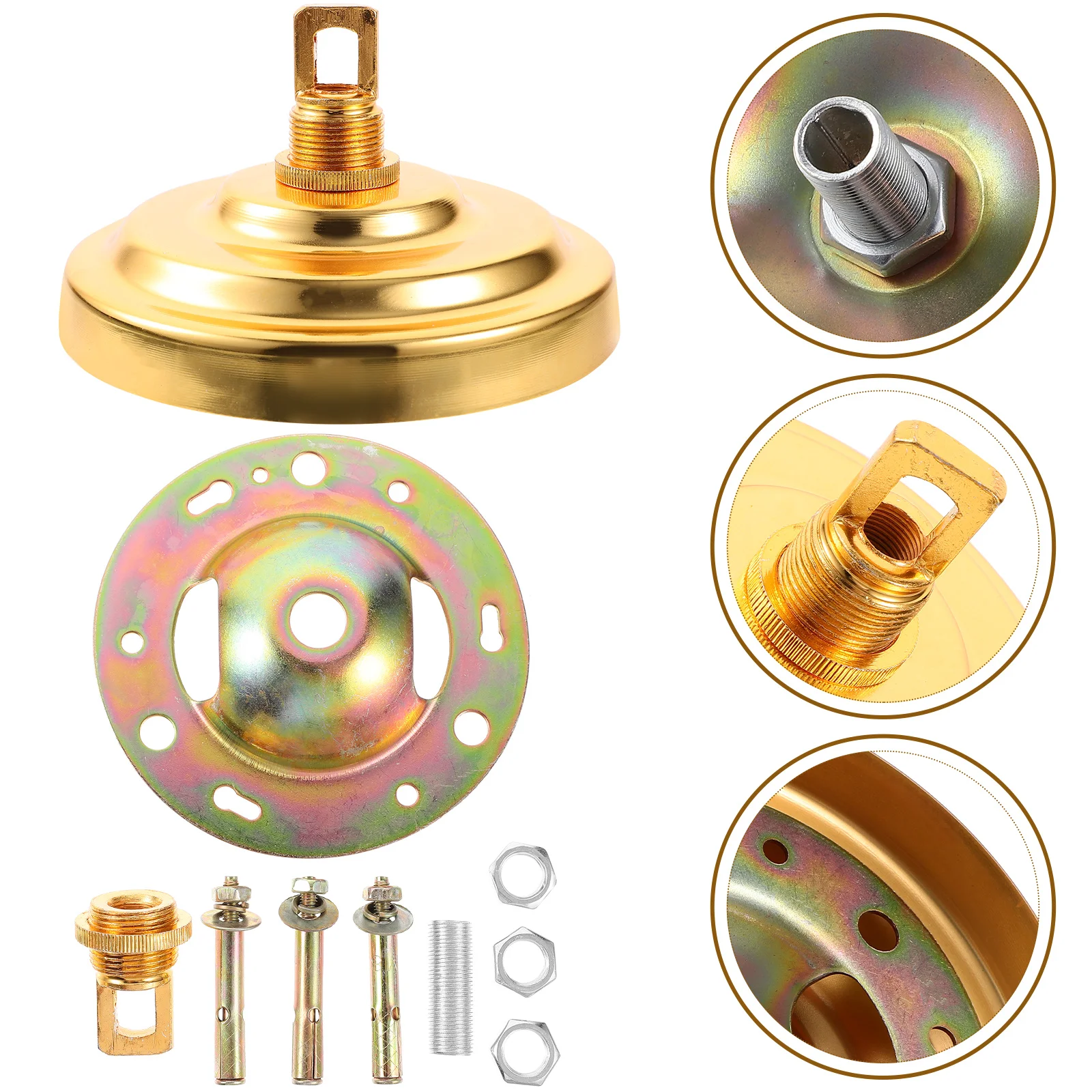 Heavy Duty Metal Ceiling Cover Plate Chandelier Strong Mounting Bracket Shiny Finish Bow Design Retro Decor Hardware Universal