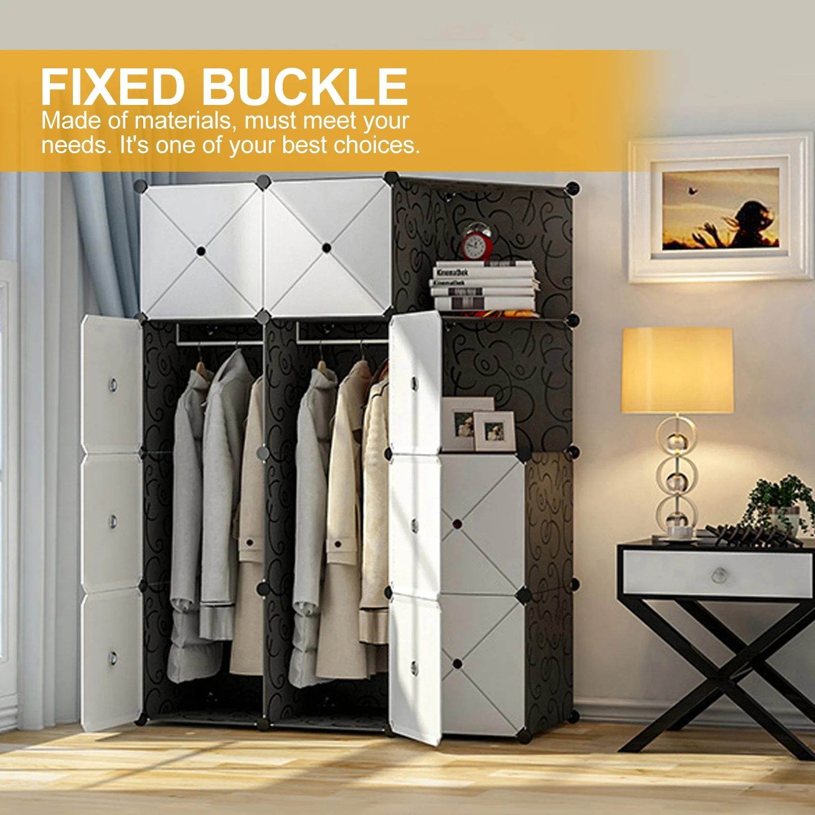 

40pcs Plastic Snap Fasteners Wardrobe Shoe Cabinet No Drill Assembly Storage Organizer Home Closet Accessories Buckle Clips