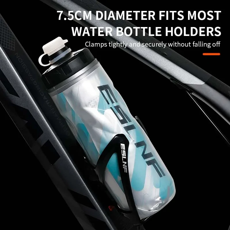 ESLNF Botella de agua para bicicleta Botella de montaña ligera de 600 ml PP5 Taza para deportes al aire libre con protección contra el calor y hielo Equipo de ciclismo