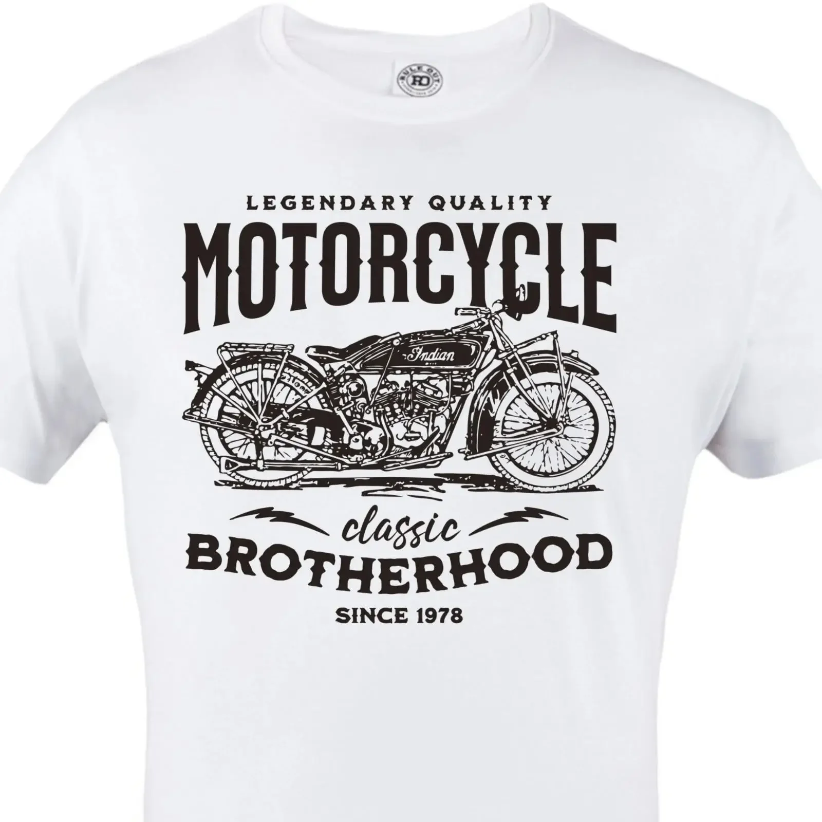 Herren T Shirt Motorrad Vintage Biker Brotherhood Geschenk Maenner Classic vintage Washed designer clothes Unisex Slightly