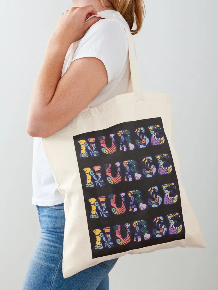 

Floral Nurse Tote Bag Lady bag custom tote bag personalized tote hand