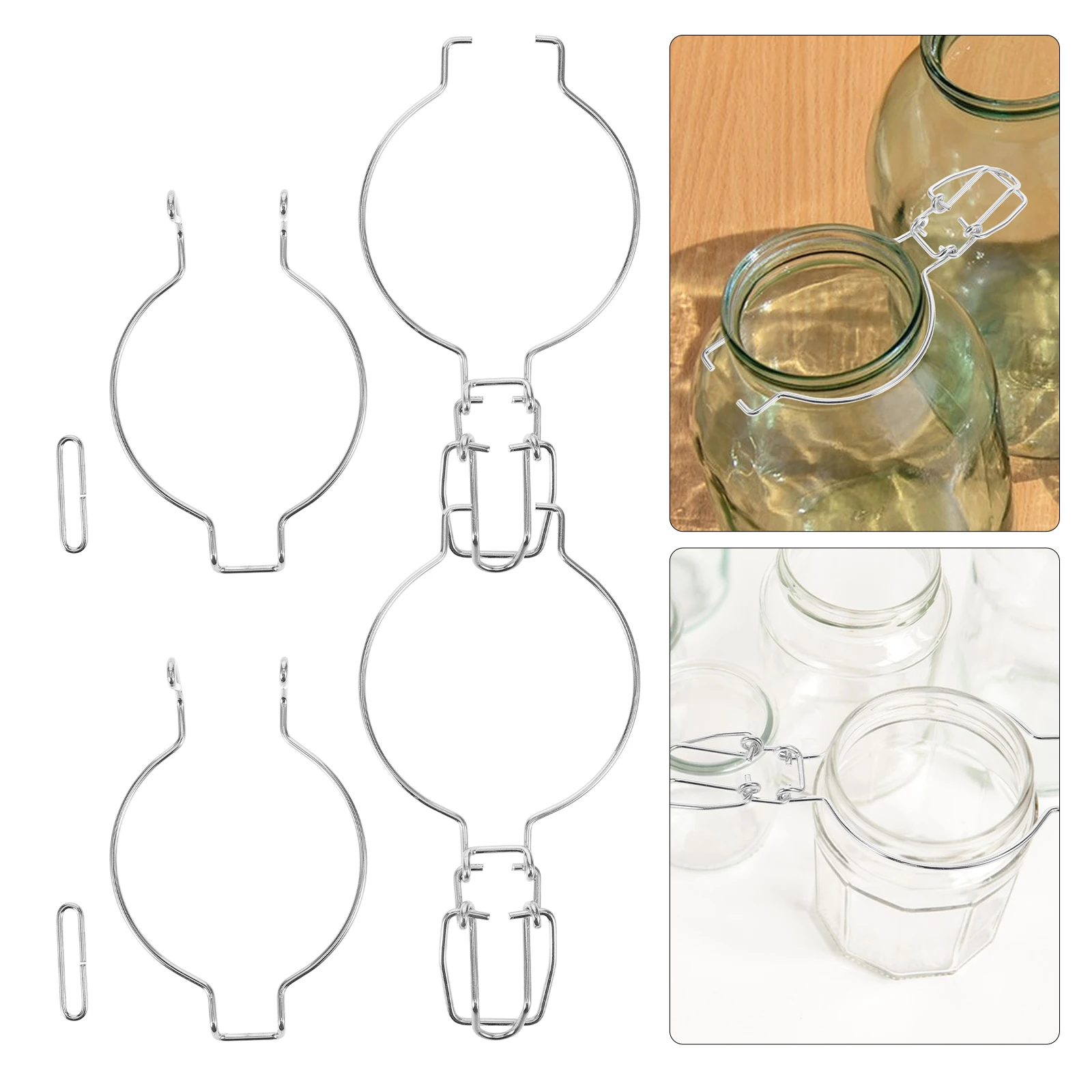 

10pcs Sealing Can Buckle Stainless Steel Leak-proof Wire-lock Metal Fasteners for Glass Jars Home Commercial Kitchen Use