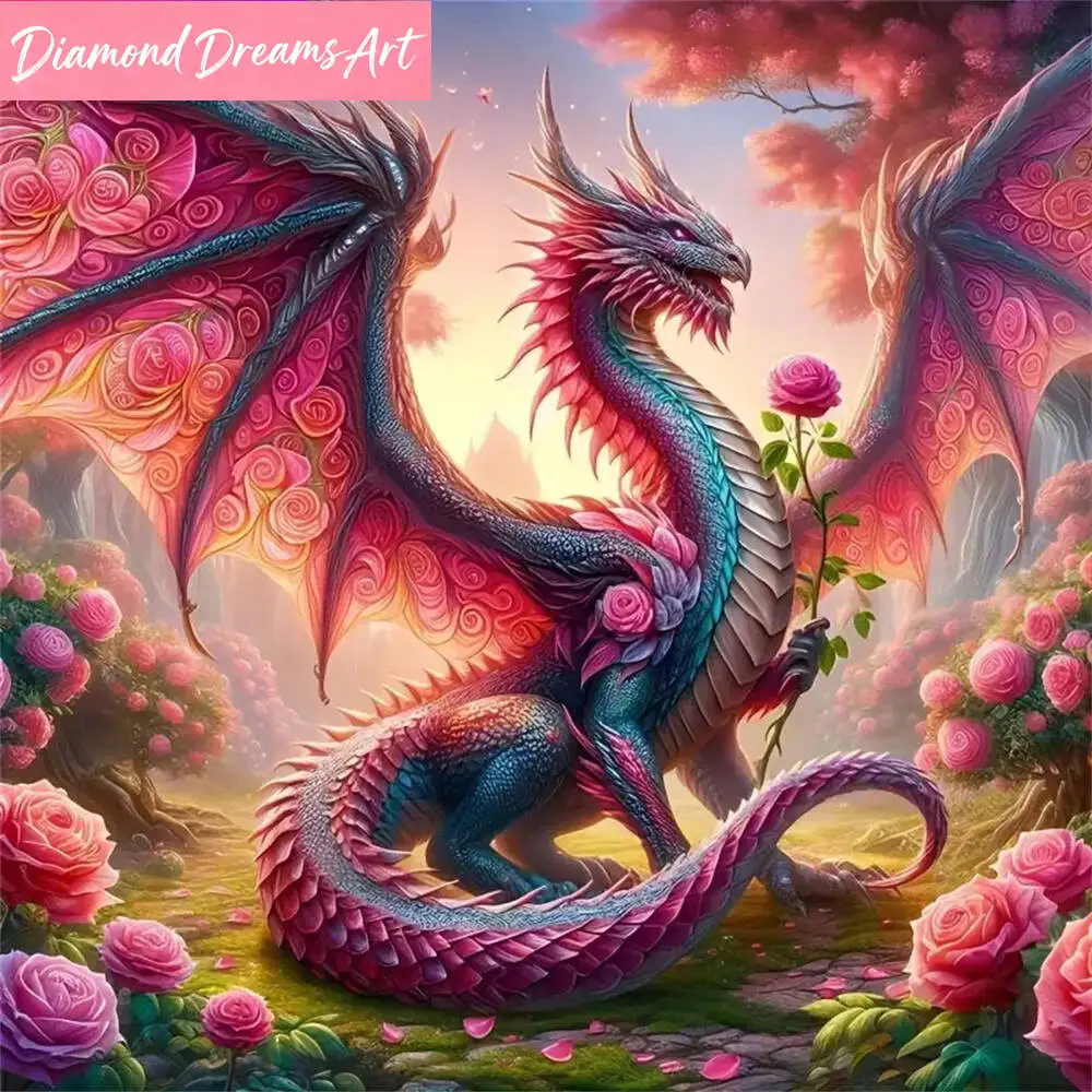 

Dinosaur Diamond Embroidery Animal Full Square Round Diamond Painting Dragon DIY Mosaic Cartoon Handmade Gift,frameless